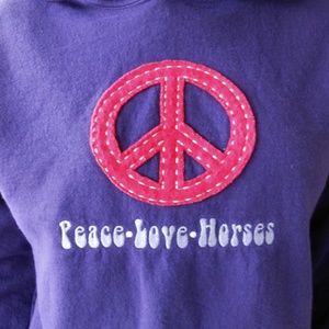 PEACE LOVE HORSES Hooded Sweatshirt